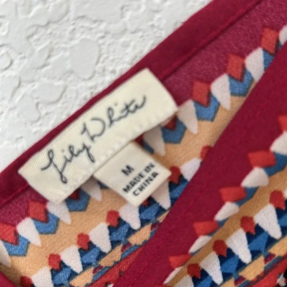 Lily White Burgundy Handkerchief Dress - Picture 2 of 5